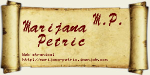 Marijana Petrić vizit kartica
